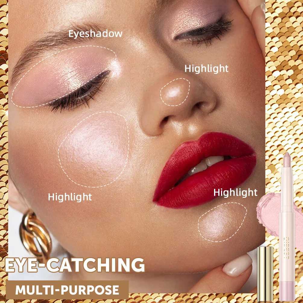 QIBEST Waterproof Shimmer Eyeshadow Pencil Stick Glitter Shimmer Pigment Eyeshadow Liner Highlighter Pen Eye Makeup ToolsW250722