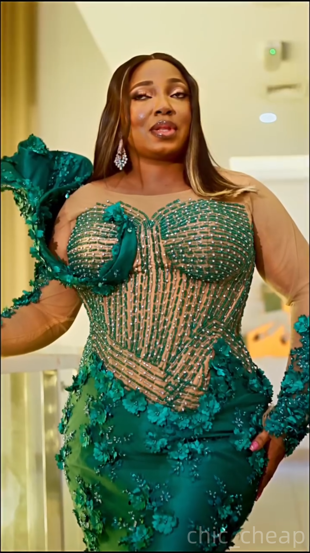 Dark Green Mermaid Prom Dresses 2025 3D Floral Lace Beaded Stylish Evening Formal Party Second Birthday Engagement Gowns Plus Size Dress For Special O