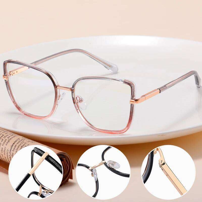 EYORA Fashion Gradient Full Frame Reading Glasses Myopia Hyperopia Anti Blue Light Progressive Photochromic Eyewear Lens