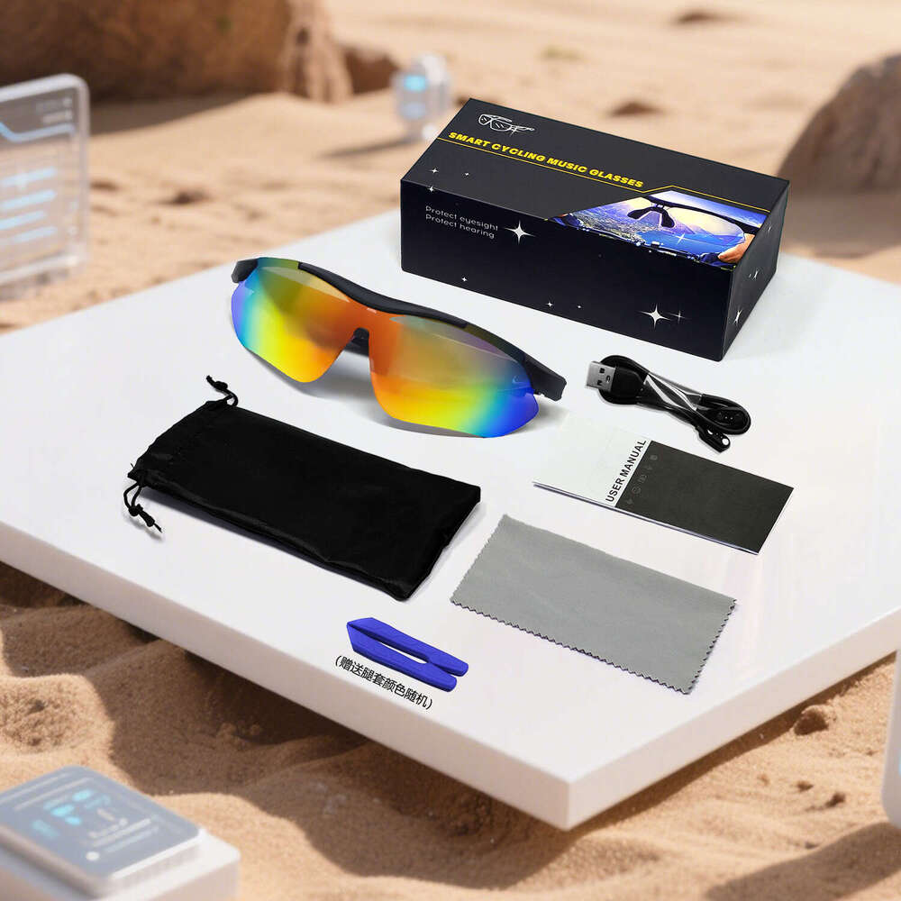 Designer brand hot-selling single product outdoor sports cycling bluetooth anti-ultraviolet music call smart sunglasses