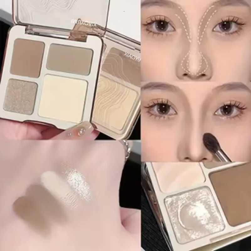 XIAOYUMI The four-color highlighter contour palette is matte and long-lasting brightening three-dimensional contours W250722