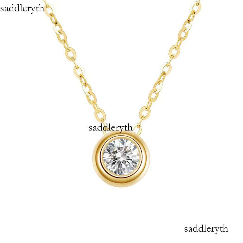 AU750 Real Gold Moissanite Dia Necklace Fine Jewelry For Woman Wedding Proposal Gift Present
