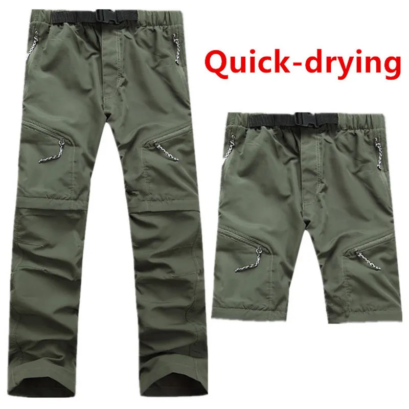 Men Quick Dry Outdoor Pants Removable Hiking Camping Pants Male Summer Breathable Hunting Climbing Pants S-XXXL 4 Color 250717