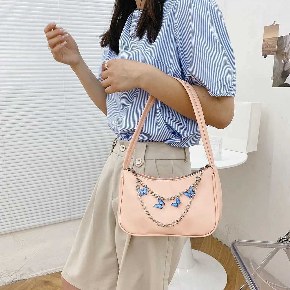 Elegant Women Butterfly Chain Bag Candy Color Bag Female Underarm Bags Ladies Travel Purses Small Hobos Womens Bags XJ250704
