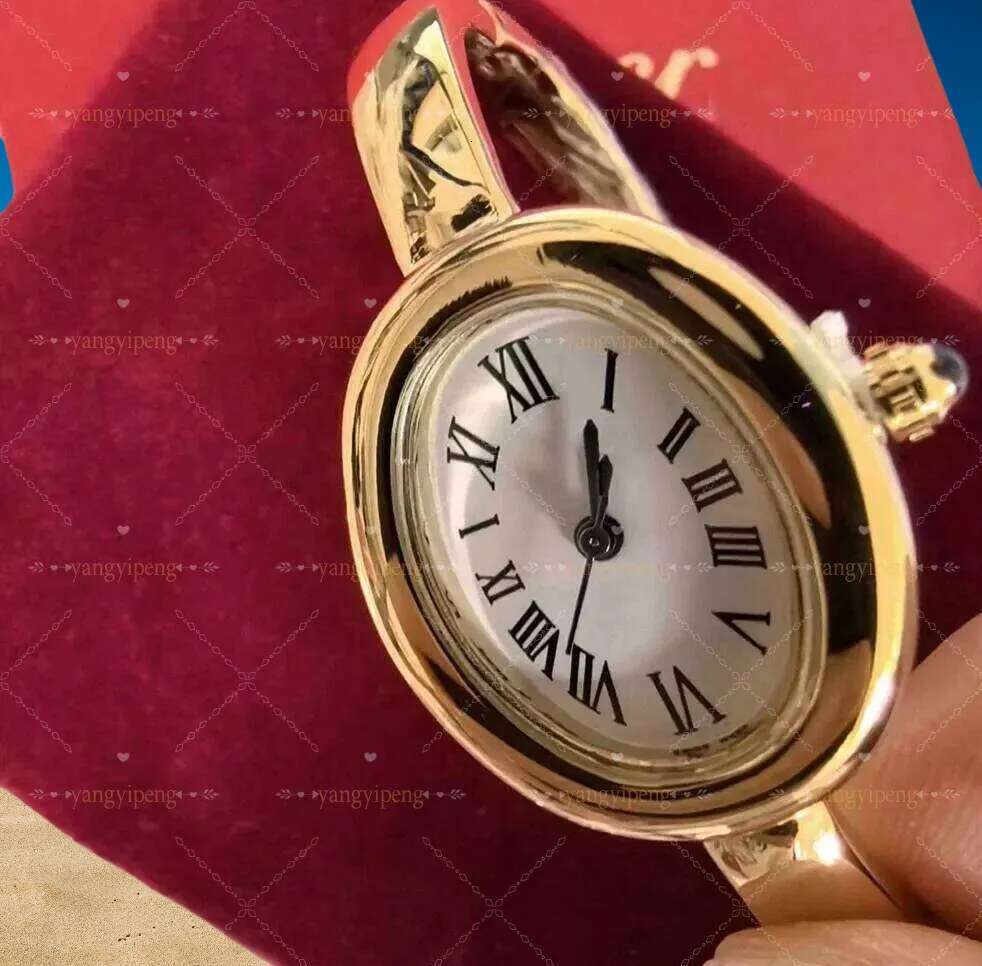 Unique Bathtub Vintage watch women designer Gold Plated Oval Watches Classic luxury watch Wedding Montre De Luxe C77 super clone watches