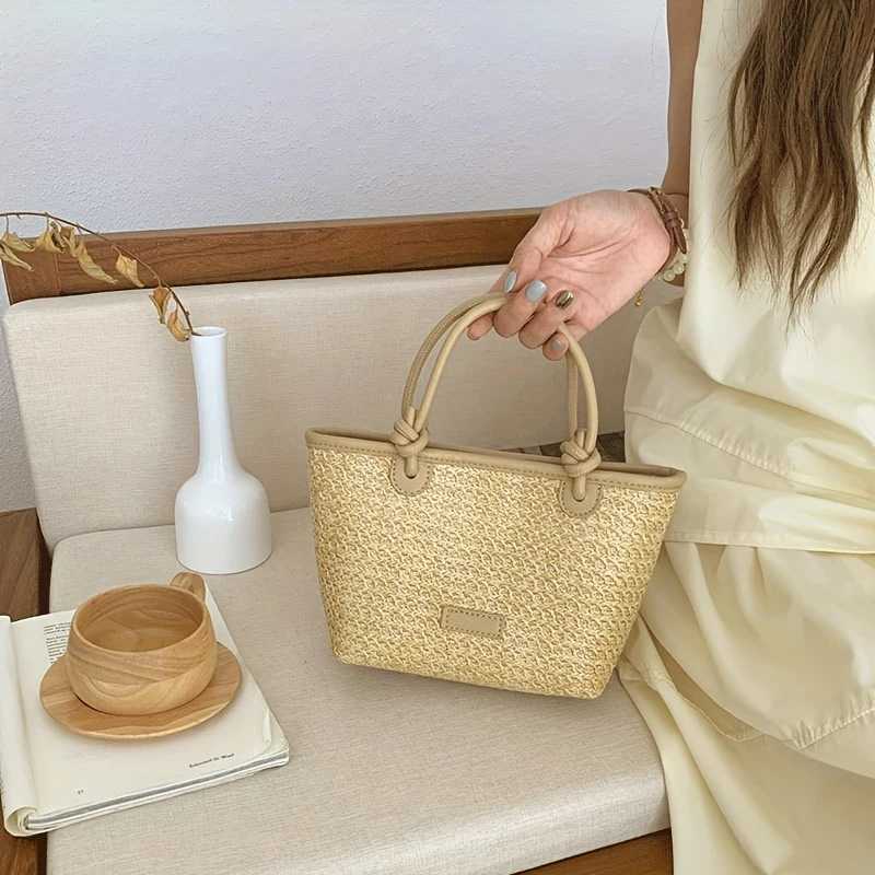 Vai beach style woven bag hand-held crossbody bag new mens bag rope knot vegetable basket bag woven bag Y250722