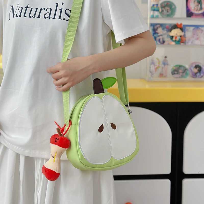 Japanese Style Lightweight Crossbody Bag Fem Cute Apple Bag Carto Casual Wern Style Niche Cloth Bag Student Shoulder Bag Y250722