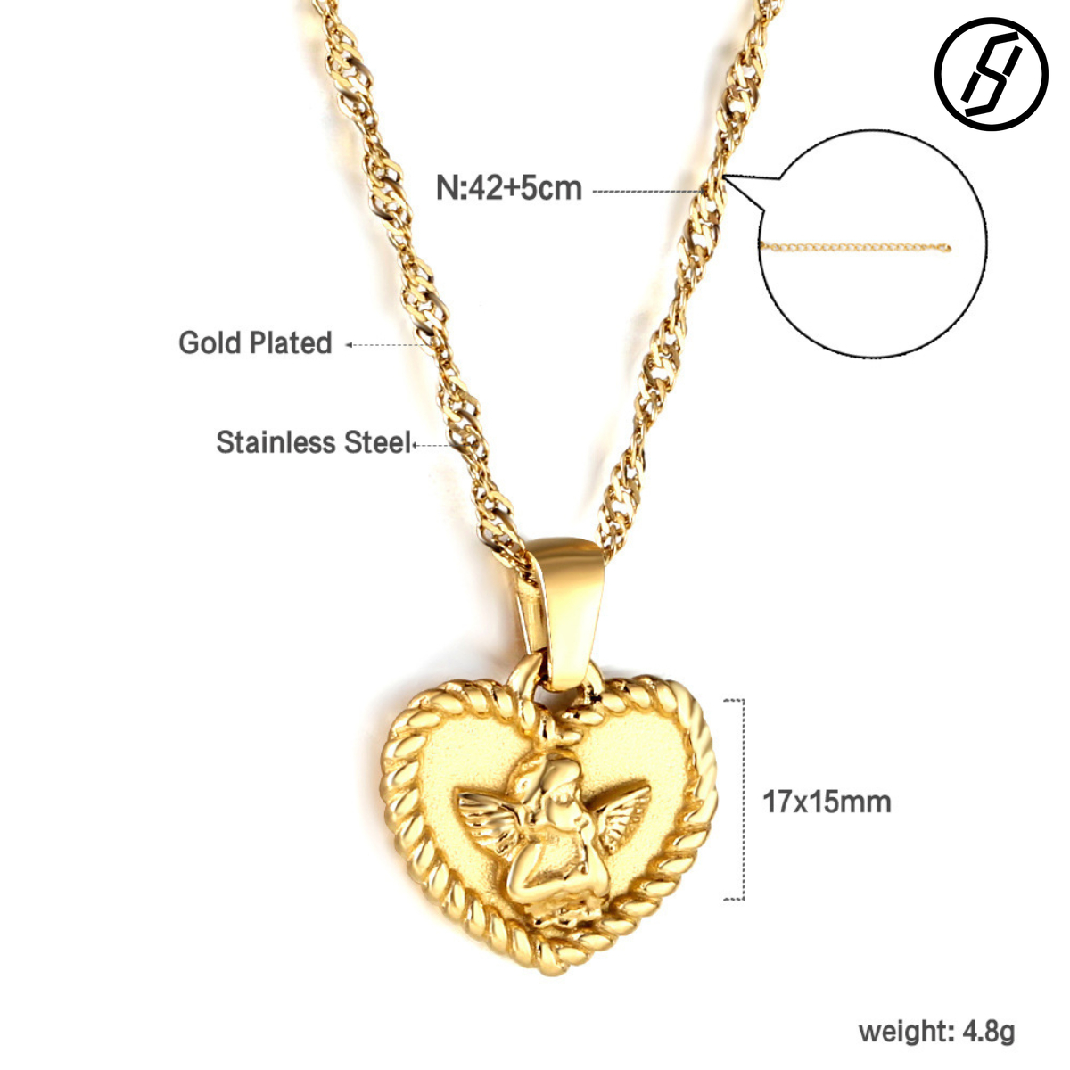Japanese Korean Style Fashion Titanium Steel Pendant Inlaid with Zircon Trendy Personalized Accessories Three-ring Buckle Bee Necklace Designer Women&