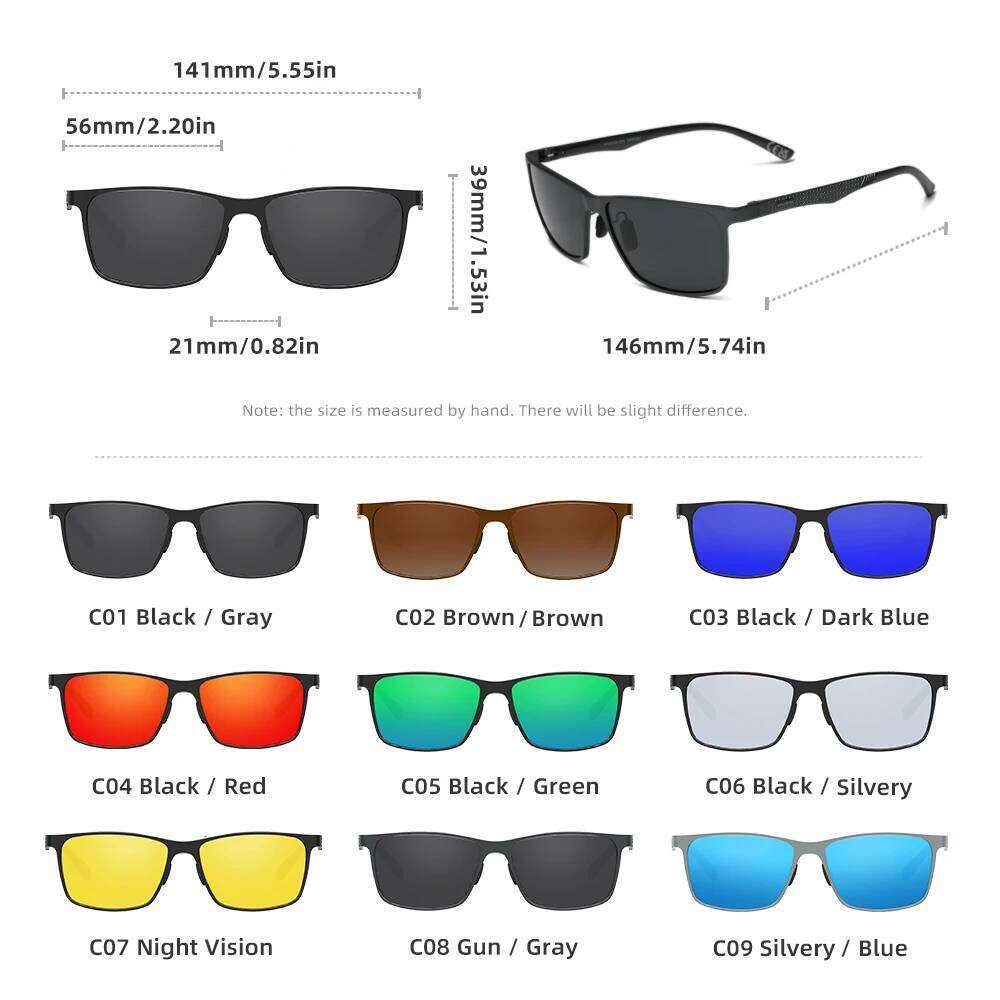 KINGESEVEN High Quality Rectangle Men Sunglasses Polarized Anti-UV400 Male Glasses Women Sports Outdoor Eyewear