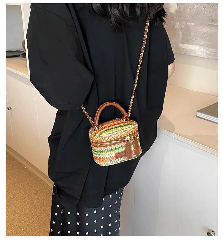 Handheld reliable small square bag simple summer woven shoulder bag trendy and high-end mens bag Y250722