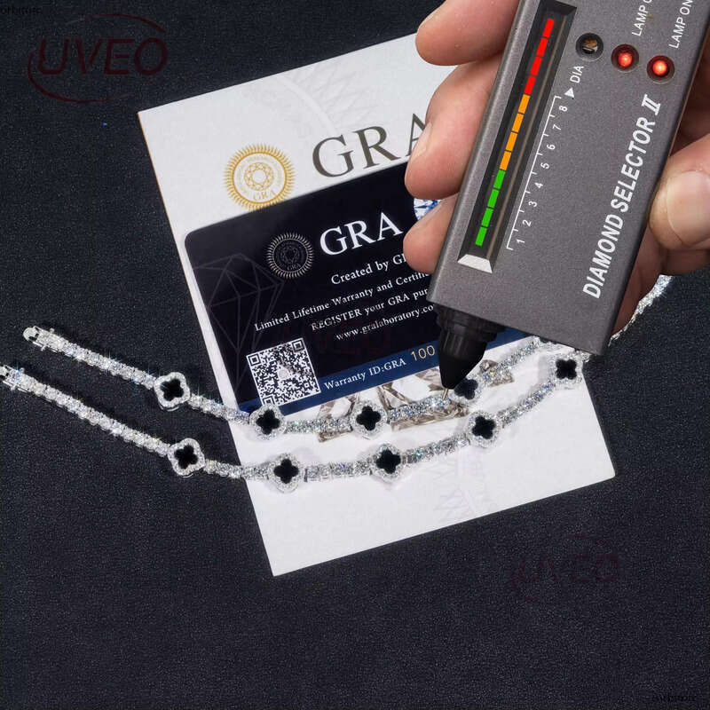 925 Jewelry VVS Iced Out Sterling Silver Gold Moissanite Cuban Anklet Hip Hop Pass Dias Tester Cuban Link Chains Pendant Women Gift