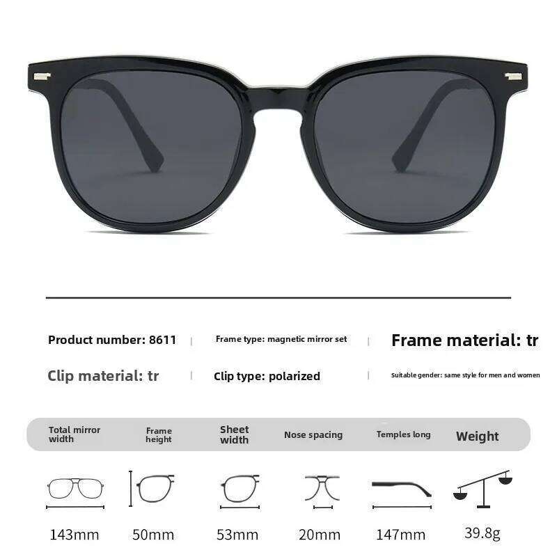 CLLOIO Fashion New Magnetic Men Women Myopia Elliptical Frame Sunglasses Prescription Customized Progressive Glasses