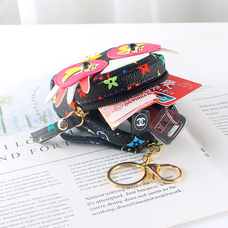 Bag Charms Mini Backpack Keychain Coin Purse - Korean Kawaii Zipper Wallet for Girls, Tiny Cute Bag Charm