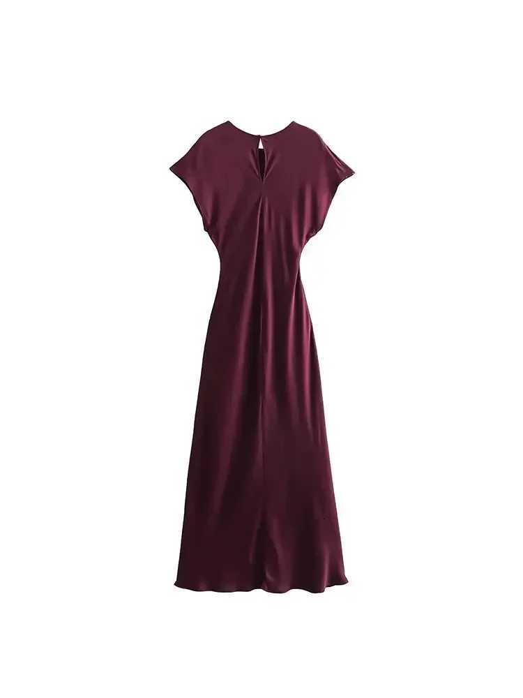 TRSHE Midi Satin Dress Women Long Dresses For Women Chic And Elegant Evening Dresses Fe Party Dress XJ250722