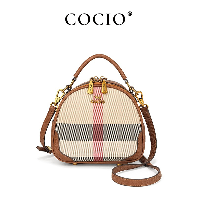 COCIO designer Shoulder Bags New plaid handbag for women in spring and summer simple casual backpack