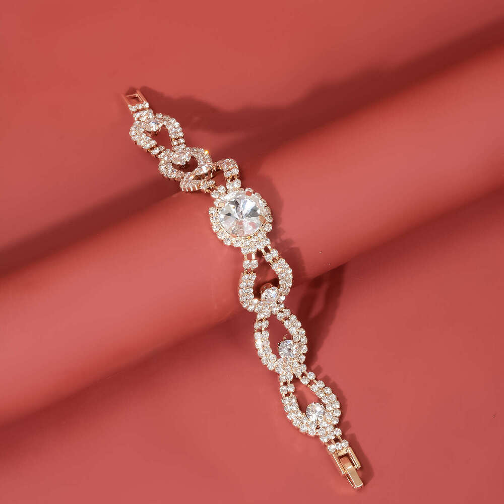 Trendy Jewelry Full Dia Glass Exaggerated Bracelet Evening Dress Versatile Accessory