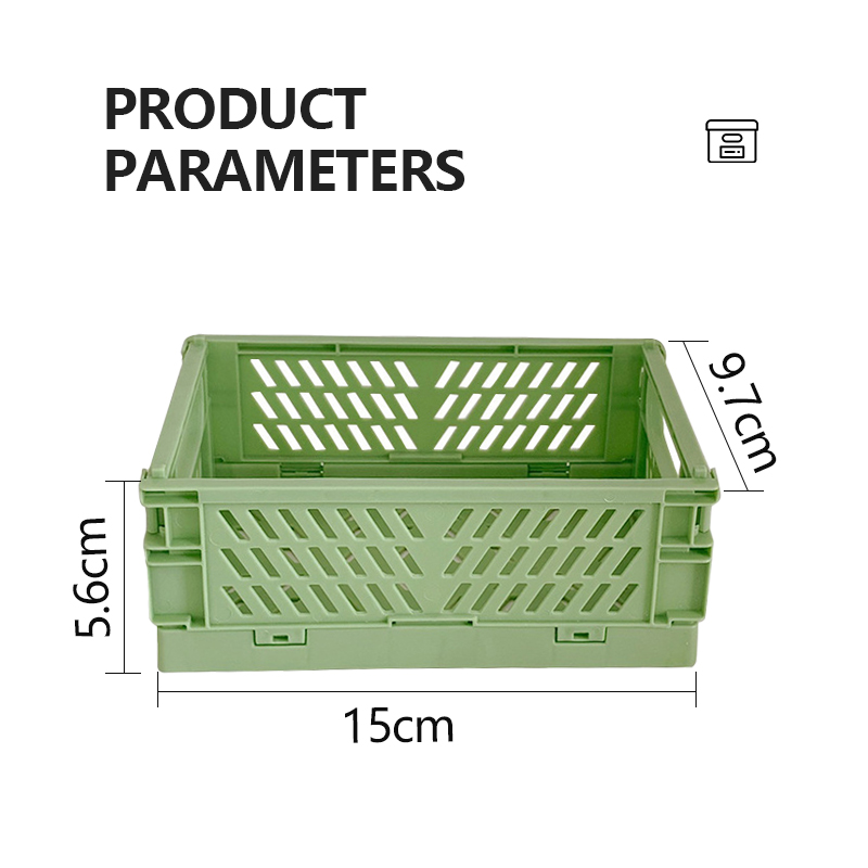 Desktop Plastic Organizer Storage Box - Foldable Small Basket for Cosmetics, Student Stationery, Sundries & Storage Bin