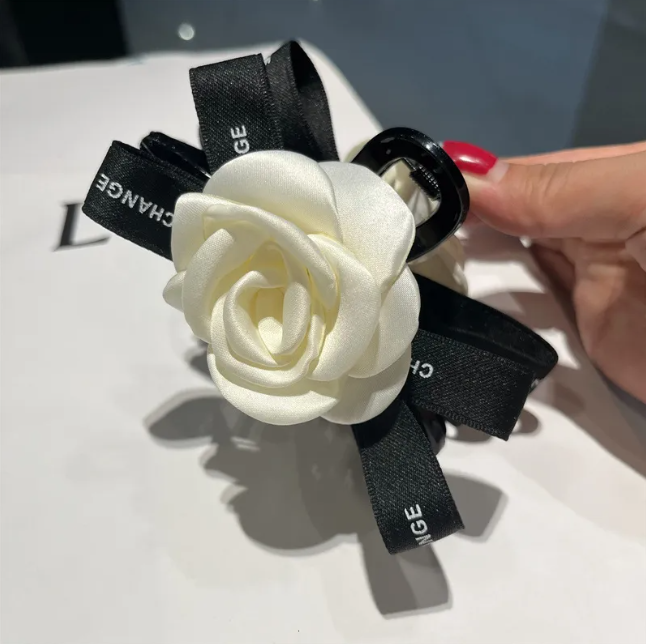 Luxury Designer Elegant Camellia Flower Hair Claw Clip - for woman Large French Style Hairpin For Womens Hairstyles Free Ship