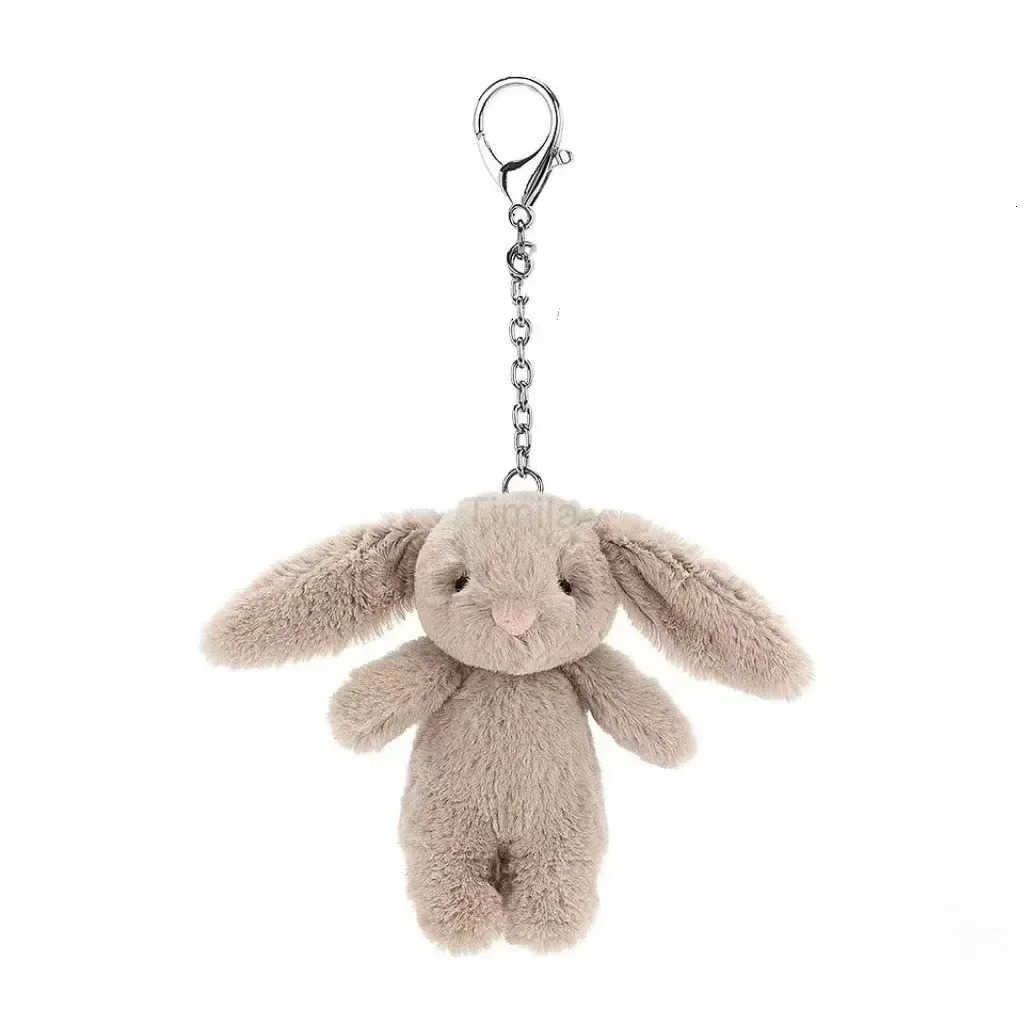 Stuffed Animals Cute Cartoon Rabbit Keychain Love Pompom Trinket Toy Girl Bag Car Keychain Mobile Phone Pendant Jewelry Gift U250807