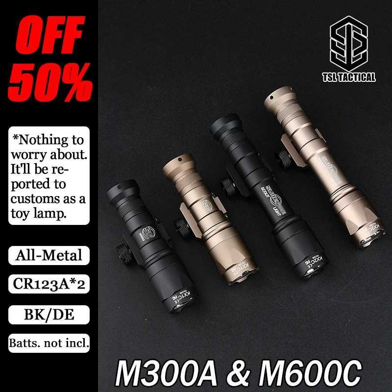 Tactical M300A M300 M600C Surefire Airsoft Scout Light Dual Pressure Switch AR15 Rifle Weapon LED Flashlight Hunting Gun Lamp SF W250722
