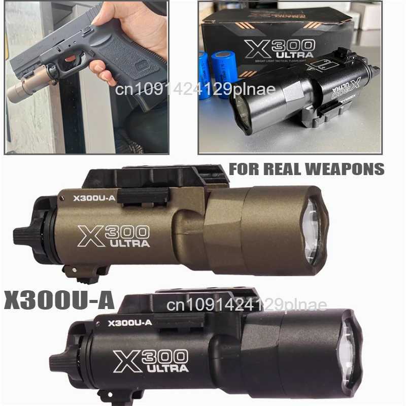 Tactical X300UA X300U-A Flashlight X300U Scout Light White LED Hunting Weapon Light Fits 20mm Picatinny Rail W250722