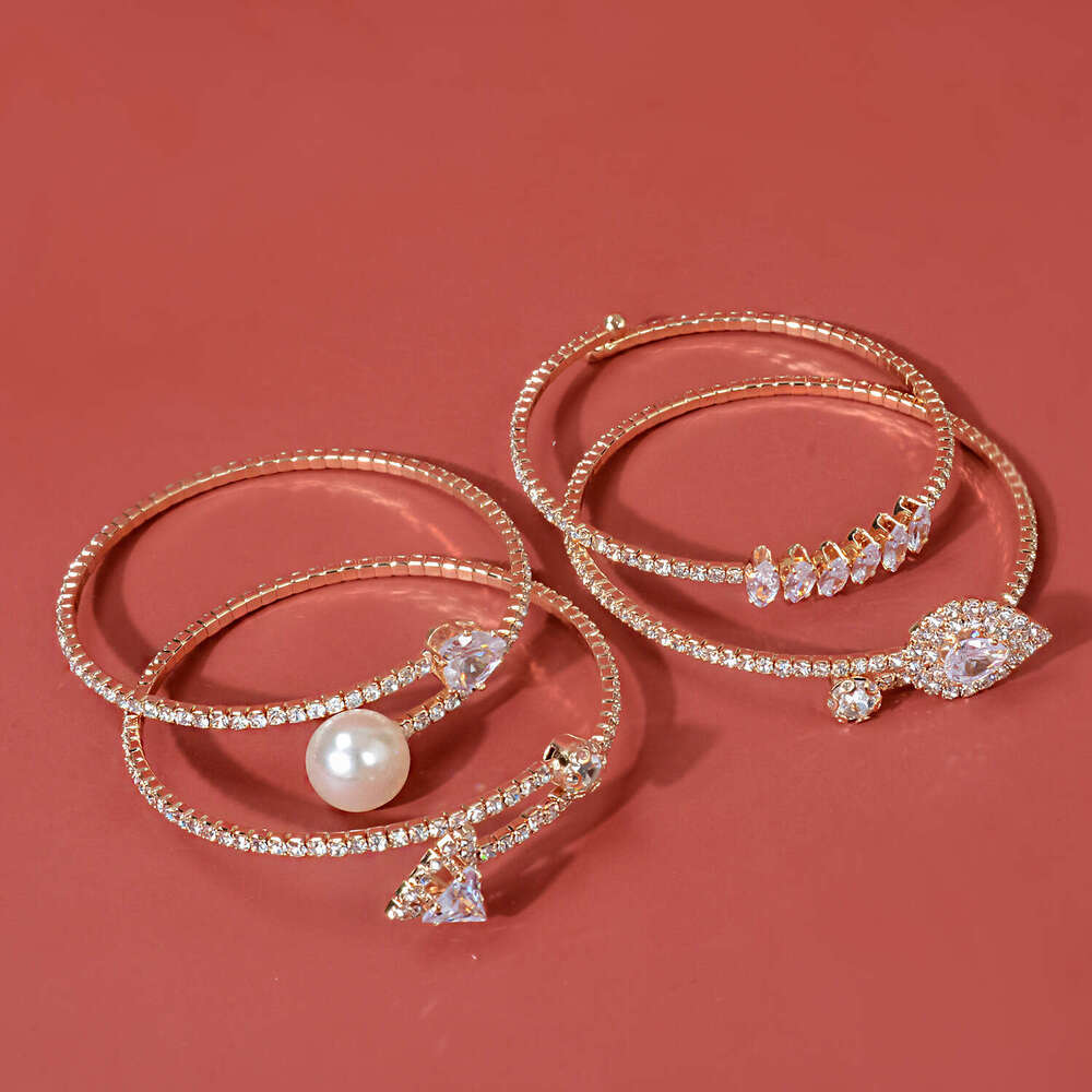 Copper electroplated zircon bracelet for women