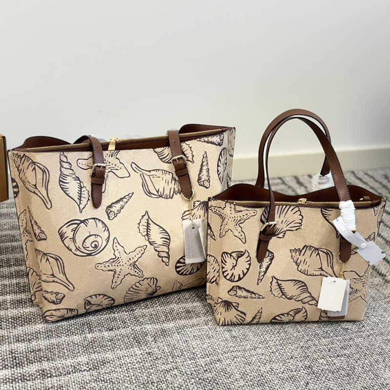Starfish Shell Whelk Print Tote Bag City Bag Luxury Designer Handbags Women Hobo Crossbody Bags Large Small Totes Travel Beach Bags Shopping Purse 250723