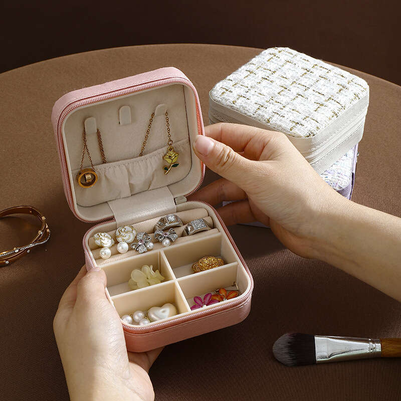 Simple Storage Travel Portable Organizer Box for Earrings, Rings, and Small Jewelry