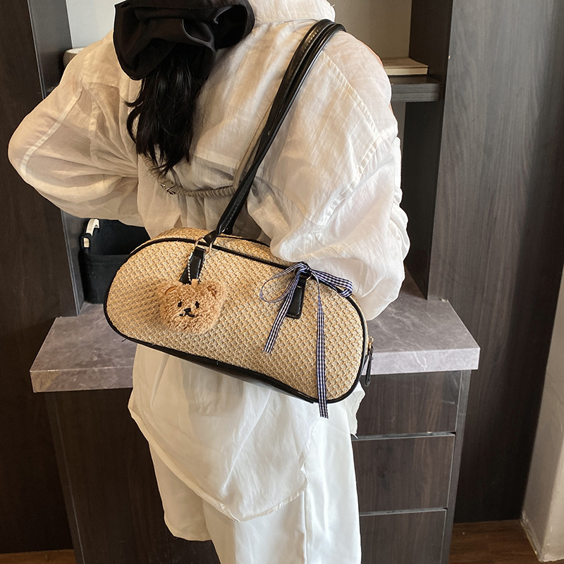 2025 Summer new women's crossbody bag large capacity women's hand woven bag new beach vacation commuting handbag new women's women'