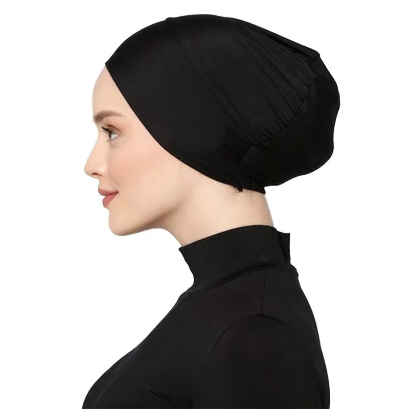 T1290 solid color modal mercerized cotton elastic base cap elastic breathable comfortable base cap headscarf