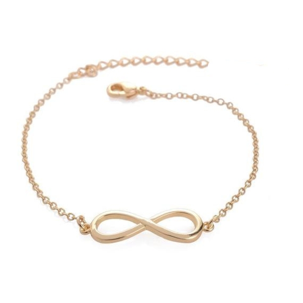 5PCS Gold Silver Color Unique Simple Infinity Bracelets Men Cute One Direction Infinite Number Figure 8 Eight Charm Chain Bracelet