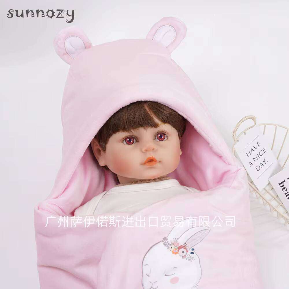 Cartoon Print 100% Organic Cotton Swaddle Autumn Winter New Sleeping Bag Knitted Baby Blanket