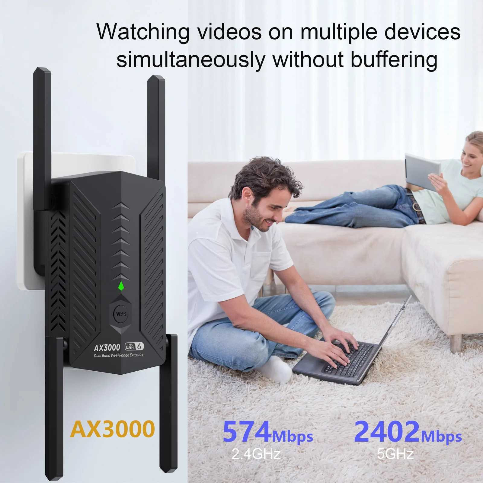 AX3000 WiFi sh Repeater 5GHz 2.chGHz Dual Band Gigabit Signal Booster 802.11ax Network Amplifier For Home Office Wi-Fi Extender XJ250723 - view 3
