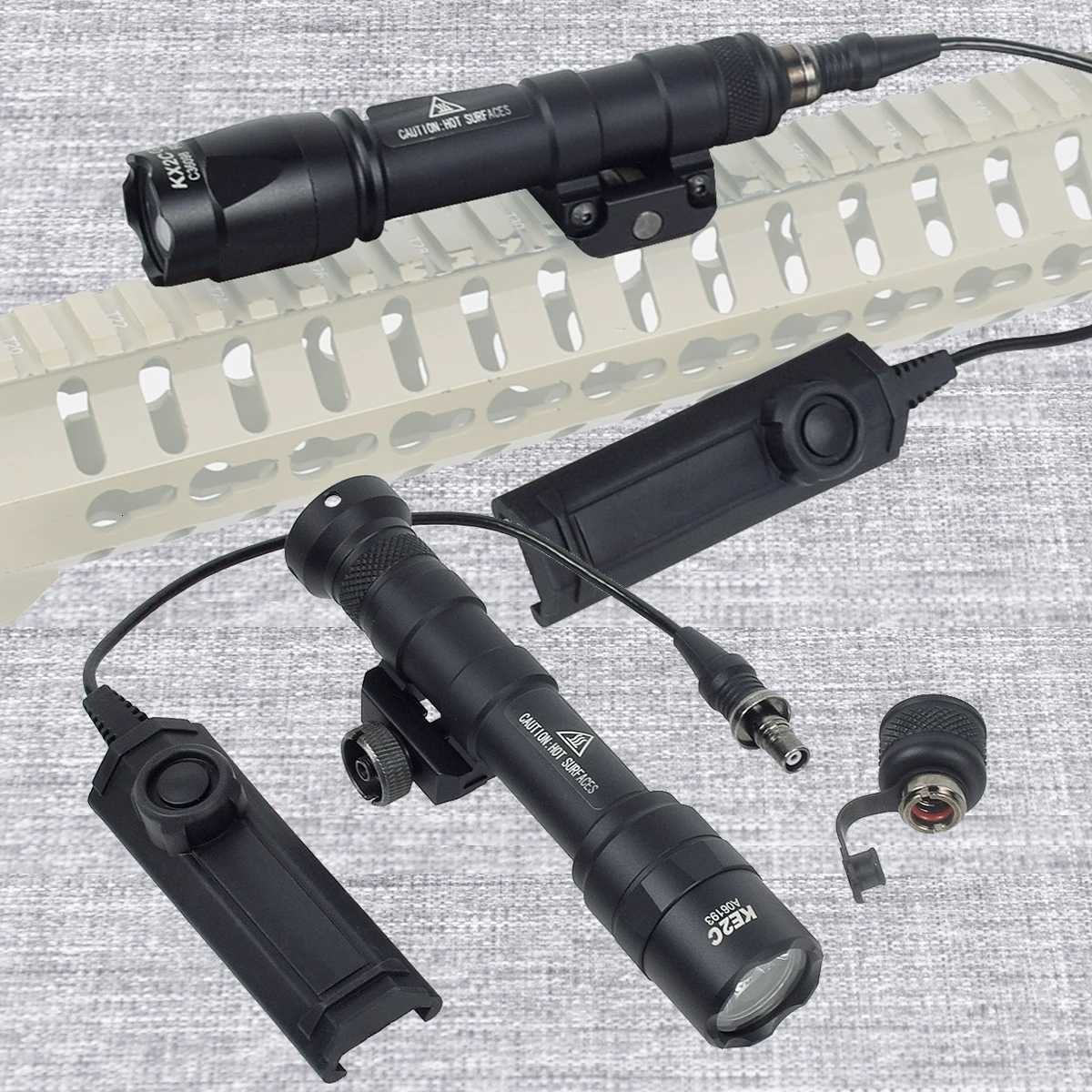 Airsoft SureFire M600 M600B M600C Scout Flashlight LED Tactical Hunting Gun Weapon Light With Dual Function Pressure Switch W250722