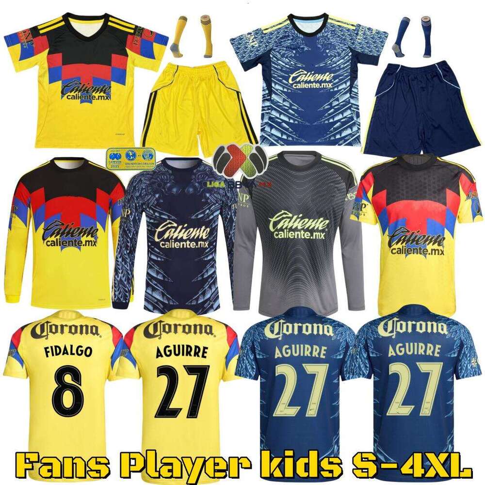 25 26 Club America Soccer Jerseys Liga MX HENRY J.QUINONES D.VALDES A.ZENDEJAS FIDALGO 2023 HOME AWAY Third Maillot Fans Slim Kids Player Version Football