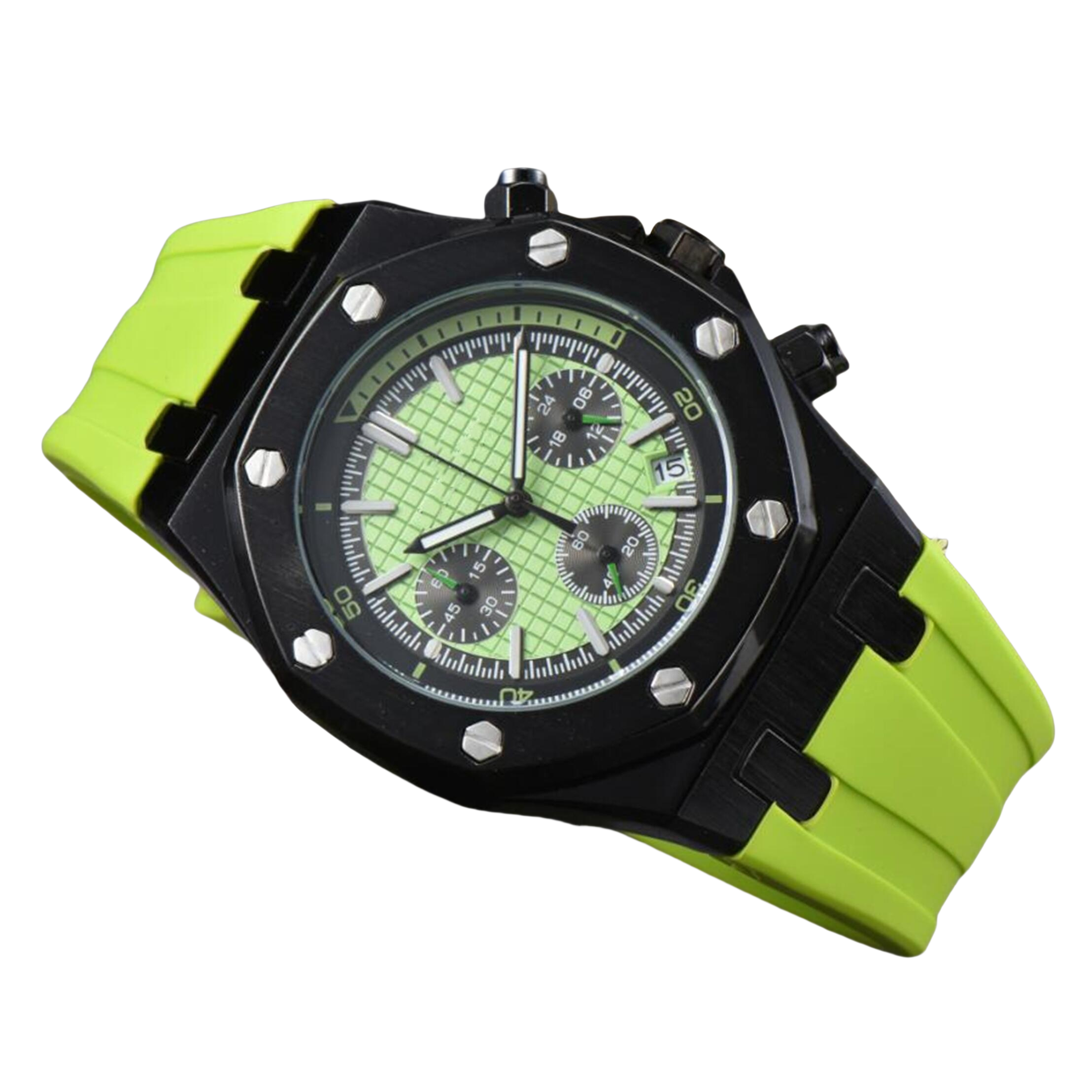 AAA New ROYALOAKITY Fashion watch Mens Automatic Quartz Movement Waterproof High Quality Wristwatch Hour Hand Display Metal Strap Simple Luxury Popular Watch #6512