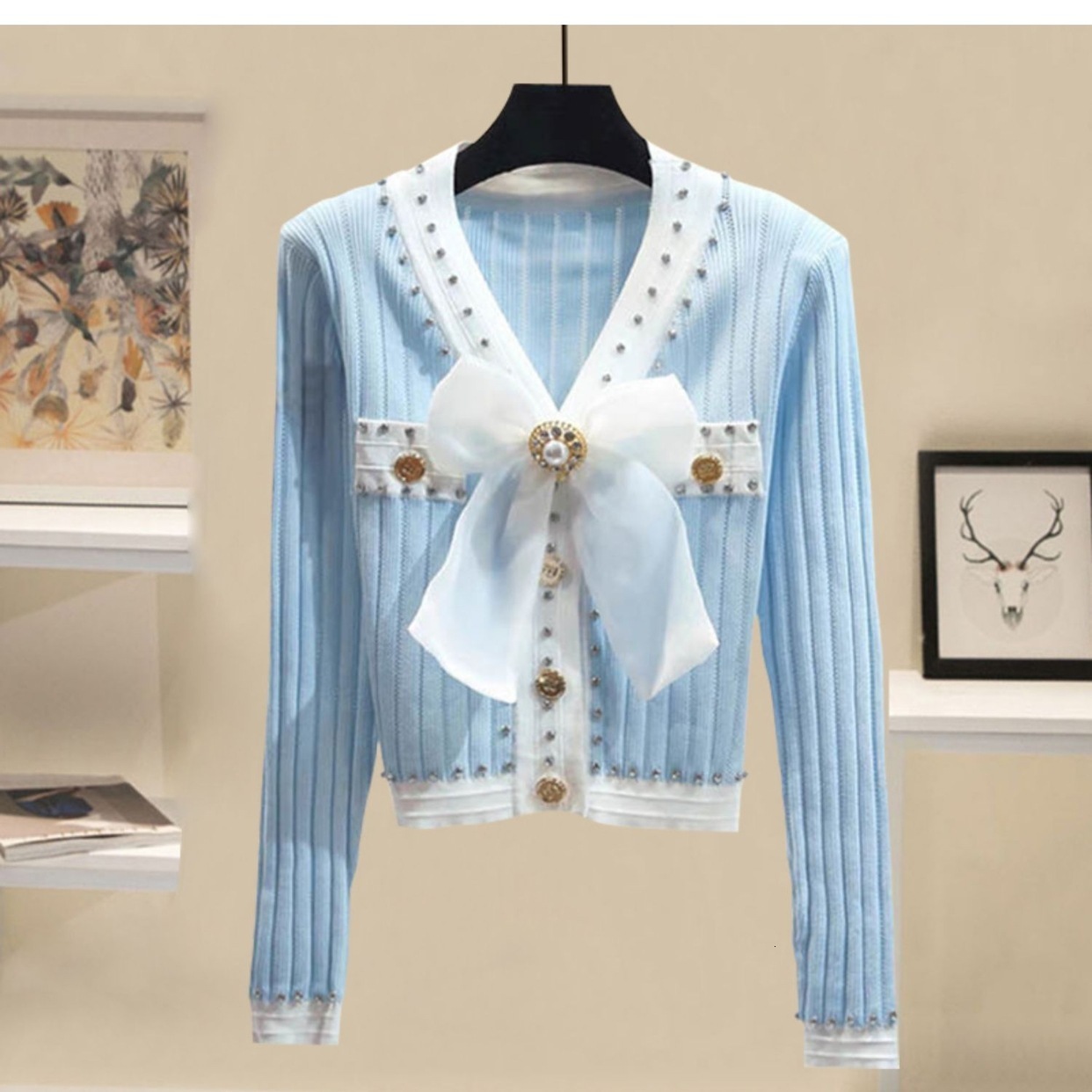 Korean Fashion Knitted Cardigan Women Clothing Spring New Vintage Chic Slimming Short Sweater Women Coats Tops Button Vintage250723