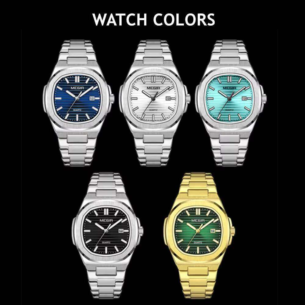 MEGIR 1084 Luxury Men Business Watch Waterproof Male Clock Stainless Steel Luminous Quartz Sports Watches Montre