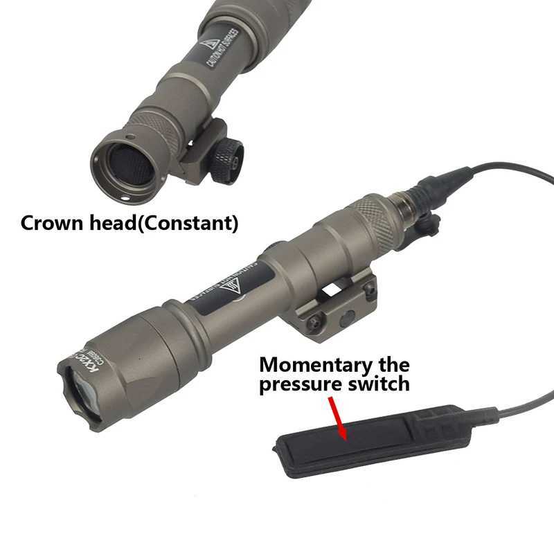 Tactical M600C M600 M600B M600V IR Ultra Tactical Scout Light Rifle Weapon Flashlight Hunting Momentary Pressure Switch W250722