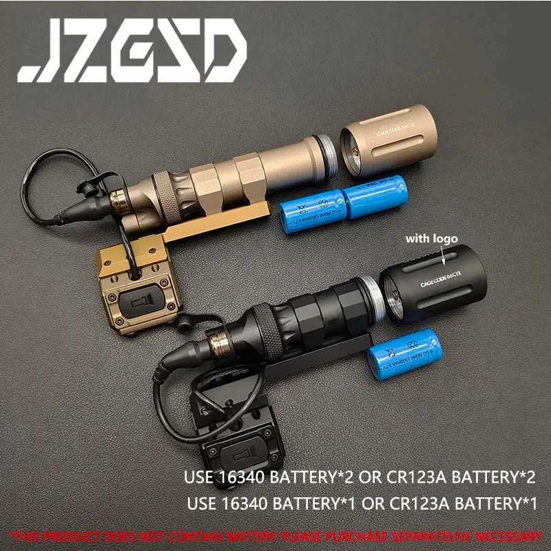 Airsoft Metal Flashlight V2 Light Tactical High Power Hunting Weapon Scout Light Modbutton Remote Pressure Switch 20mm Rail W250722