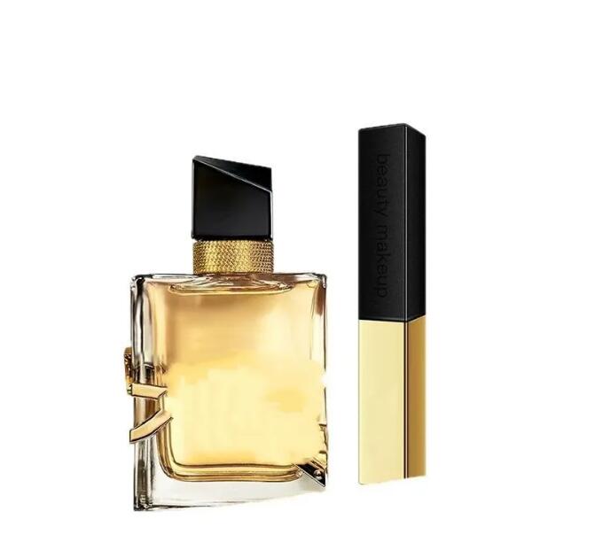 Makeup Set Little gold bar lipstick perfume sets Collection Matte Lipstick 30ml Perfume 2 in 1 Cosmetic Kit with Gift Box for Women Beauty High Qualit