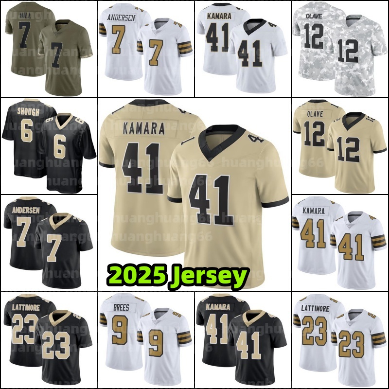 Chris Olave Alvin Kamara 6 Tyler Shough Football Jersey Rashid Shaheed Tyrann Mathieu Taysom Hill Spencer Rattler Demario Davis Ga'Quincy McKinstry Alontae Taylor