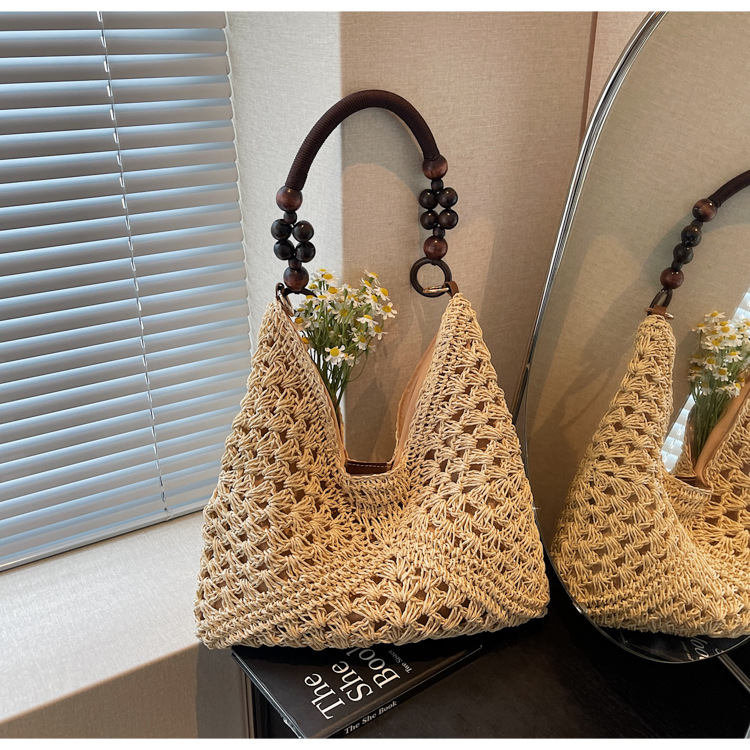 2025 New Arrival: Stylish Niche Woven Tote Bag for Women - Color-Block Design, Versatile Shoulder & Armpit Bag, Casual Everyday Handbag