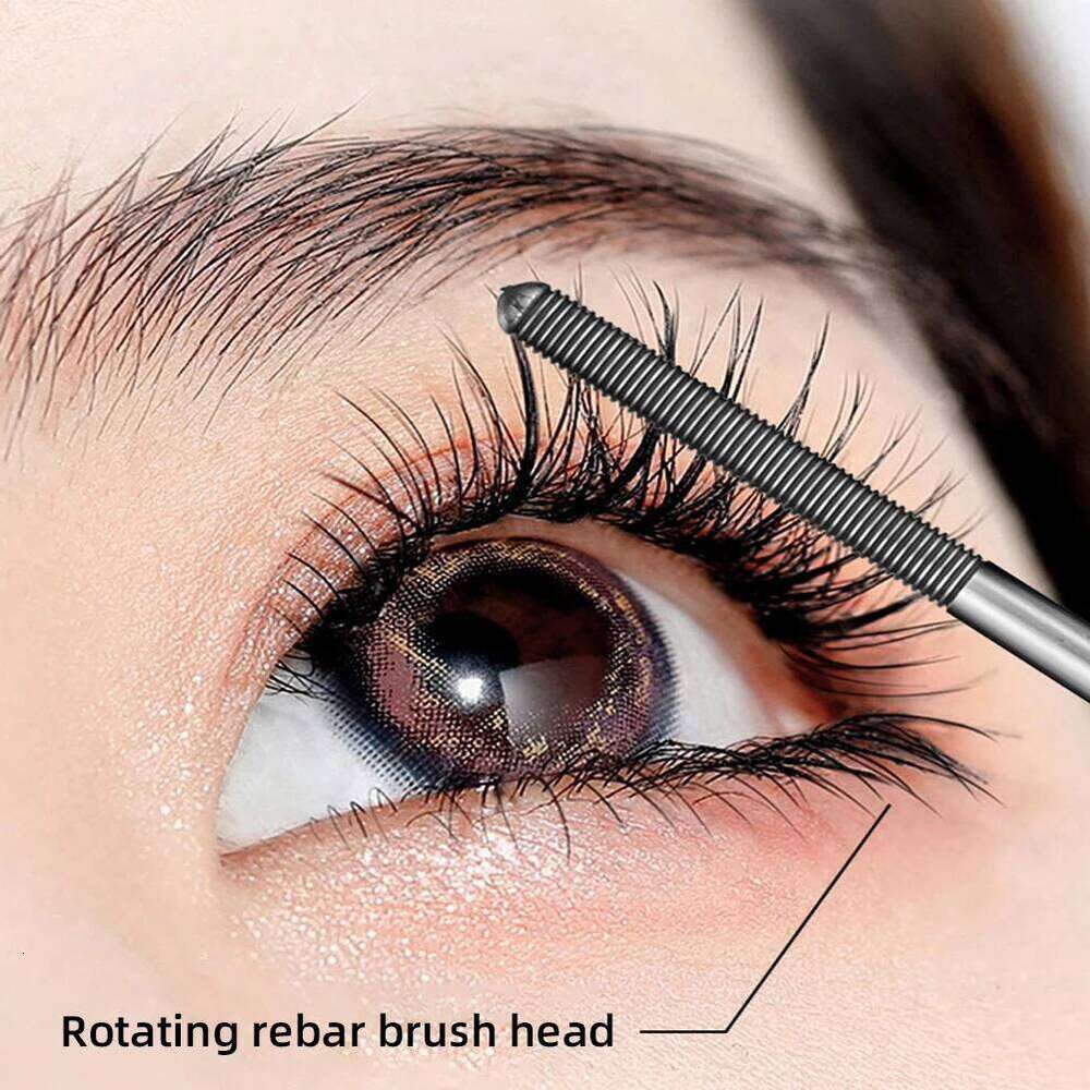 Metal Iron Lashes Waterproof Silk Fiber Mascara Black Long Curling Eyelash Extensions Non-clumping Eyes Makeup Cosmetics X250722