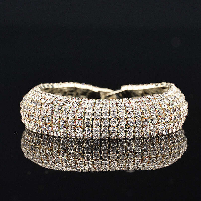Dia-encrusted Copper Gold-plated Hand Jewelry Light Temperament Bracelet