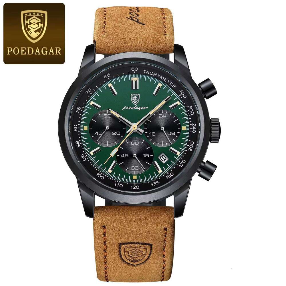 DHwatches POEDAGAR 2024 New 921 Man Watch High Quality Waterproof Luminous Wristwatch Leather Men Quartz Watches Casual Clock