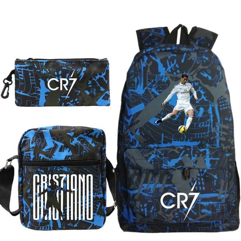 New 3pcs CR7 Backpacks Simple Style Lightweight Boys Girls School Bags Capacity Teens Laptop Backpack Women Men Travel Mochilas S250723