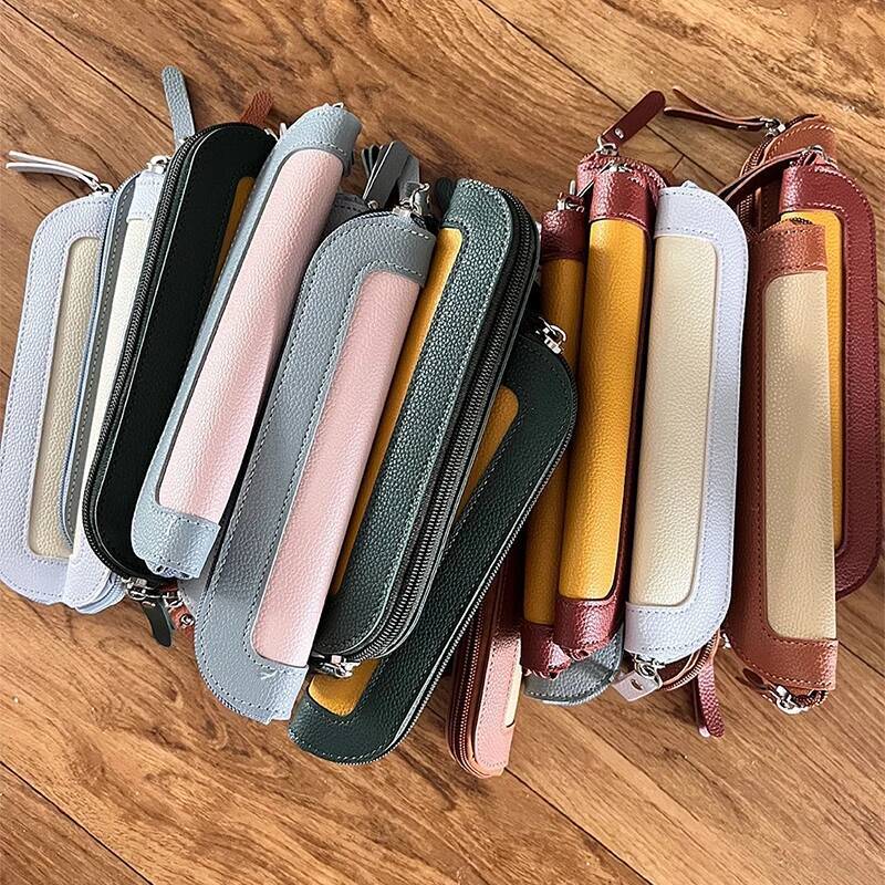 PU Leather Fashion Mini Pouch Business Office Portable Pen Woman Student Cute Wholesale Pencil Case Storage Bag