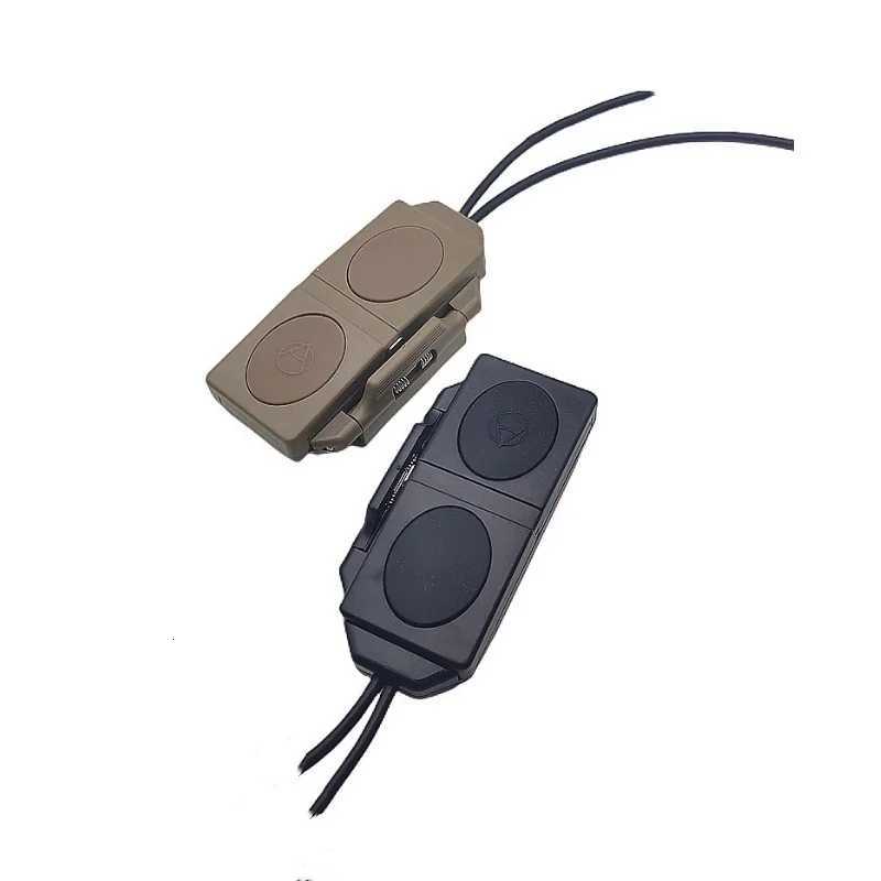 Tactical PEQ 15 Laser Light Switch Double Button M300 M600 PEQ DBAL Flashlight Airsoft Weapons Parts Fit 20mm Picatinny Rail W250722