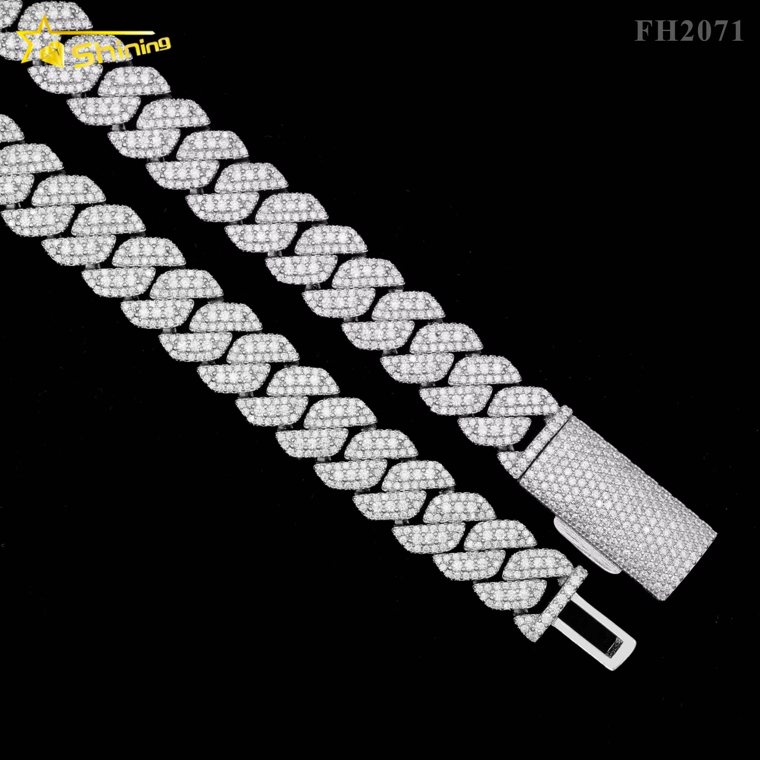 Factory Directly Sales Good Price Hip Hop Jewelry Cuban Link 13mm Iced Out Cuban Link Chain Bracelet Vvs Moissanite